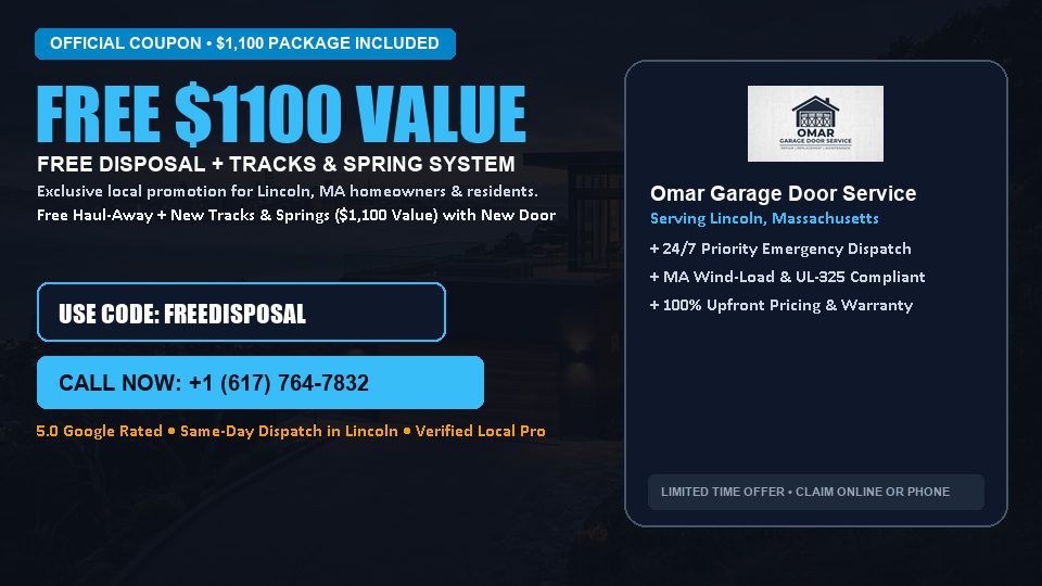 FREE Old Door Haul-Away & Heavy-Duty Tracks in Lincoln, MA - Omar Garage Door Service